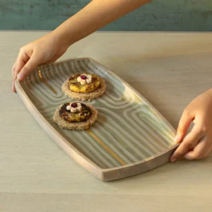 wooden pattern serving tray
