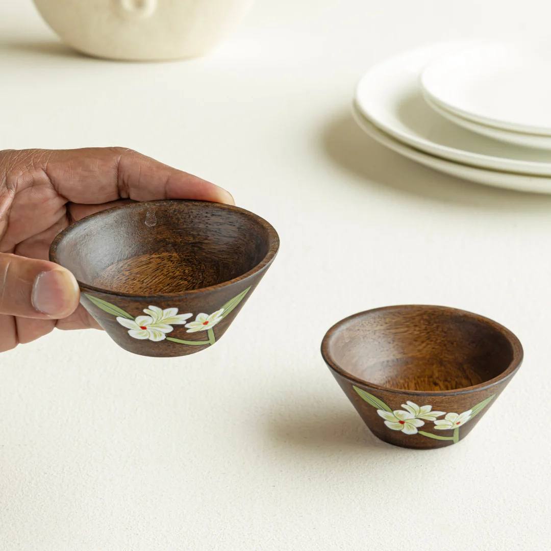 bella mango wood dip bowls (set of 2) bella mango wood dip bowls (set of 2)