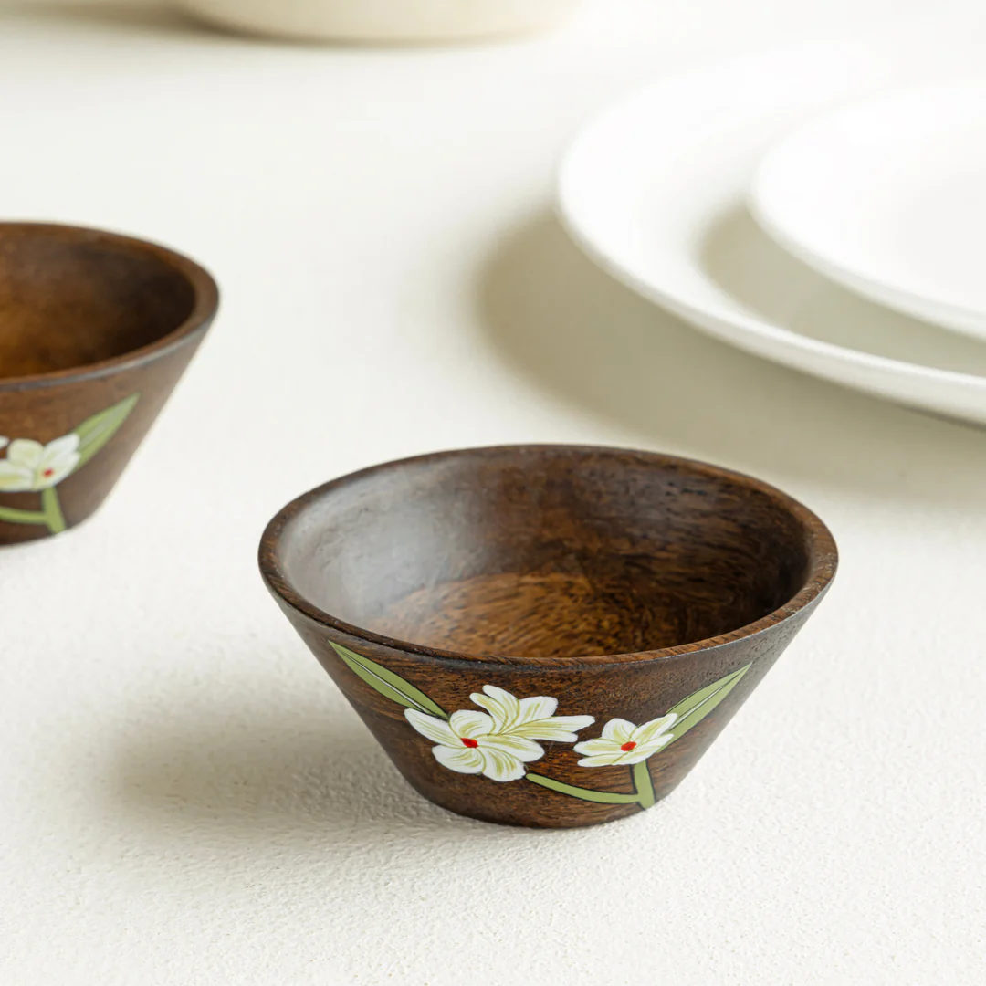 bella mango wood dip bowls (set of 2) bella mango wood dip bowls (set of 2)
