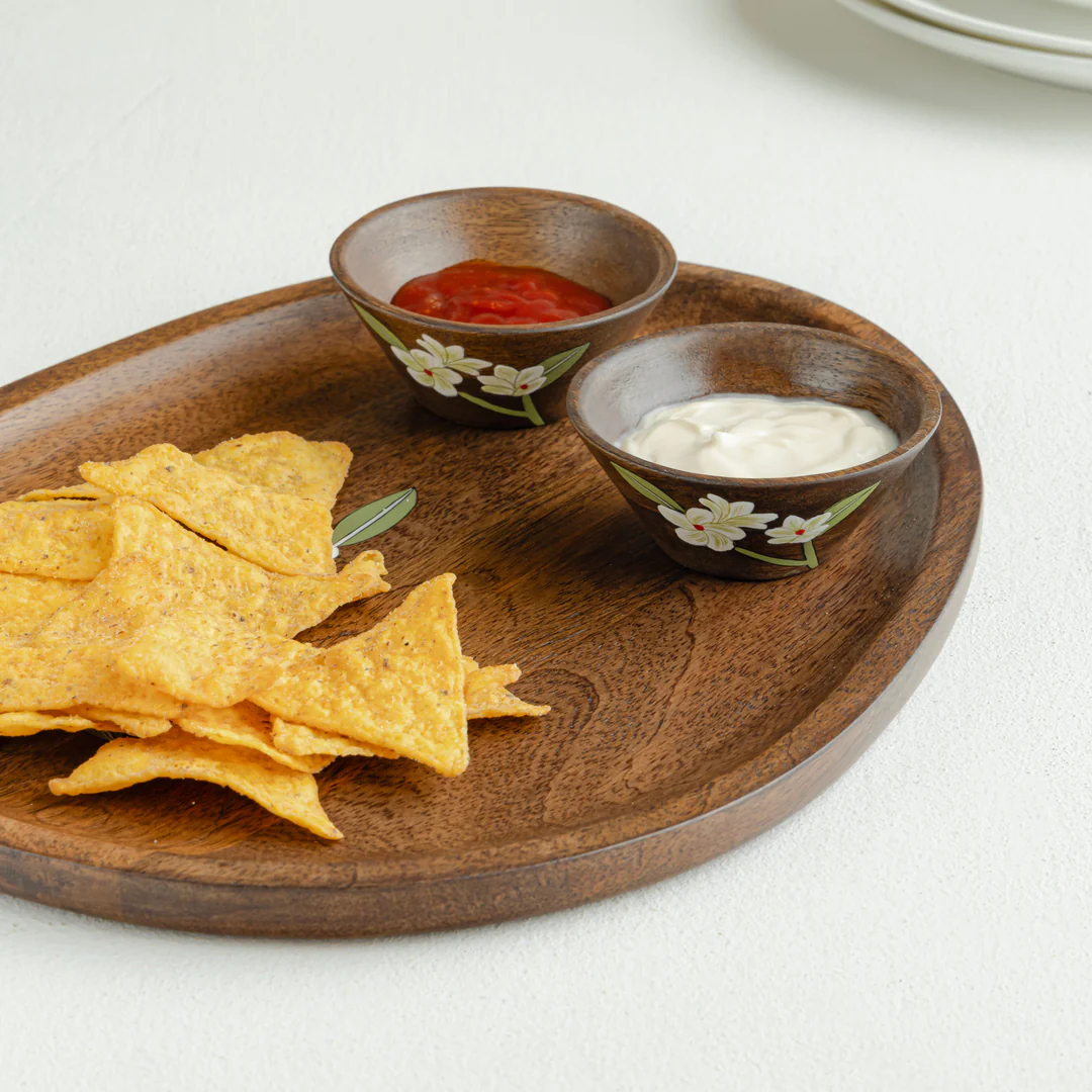bella mango wood dip bowls (set of 2) bella mango wood dip bowls (set of 2)