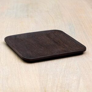 dark finish square wooden tray