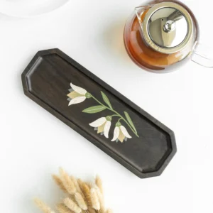 mirra handpainted wooden sleek platter