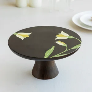 mirra handpainted wooden cake stand