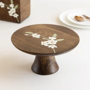 bella mango wood cake stand