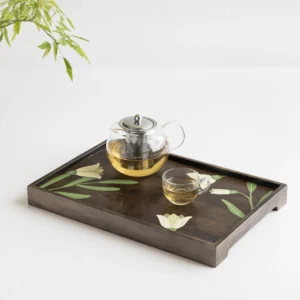 mirra handpainted wooden large tray
