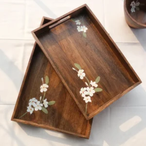 bella mango wood trays (set of 2)
